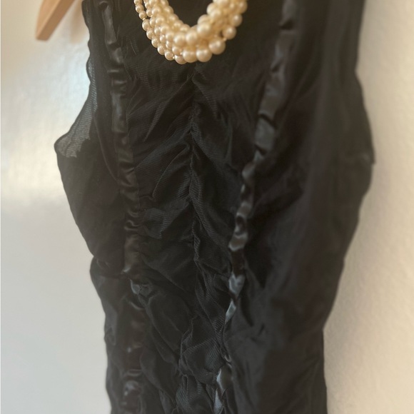 VTG sheer S mesh ruched with satin ribbon high neck clubbing dancing date night - Picture 9 of 12
